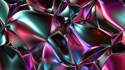 Black burgundy red purple blue green teal abstract pattern background for design 3d effect Geometric shape Polygon Metallic sheen Color gradient Dark light Modern futuristic fantastic  : Generative AI - obrazy, fototapety, plakaty