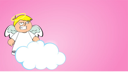 angel kid cartoon expression background in vector format