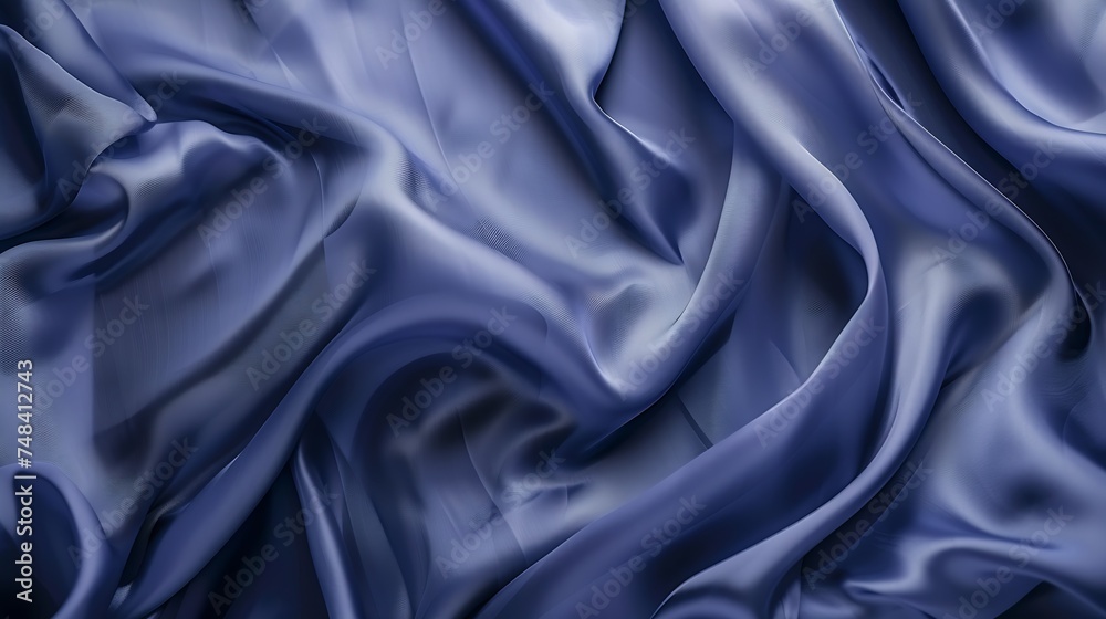 Poster Navy blue abstract background Gradient Silk fabric surface texture Elegant background with copy space for design : Generative AI