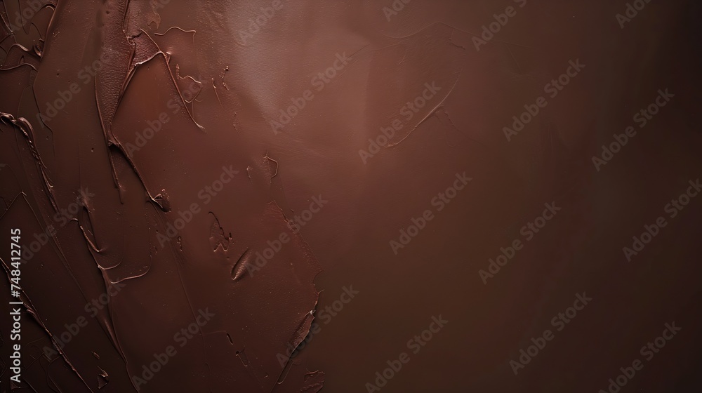 Poster Dark brown background with light Abstract chocolate background Wide banner with copy space : Generative AI