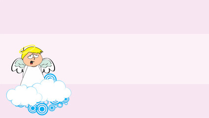 angel kid cartoon expression background in vector format