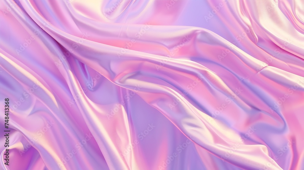 Aufkleber Beautiful purple pink silk satin background Soft folds on shiny fabric Luxury background with copy space for design Web banner Valentines day birthday Table top view flat lay : Generative AI