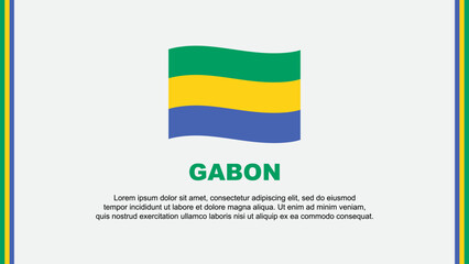 Gabon Flag Abstract Background Design Template. Gabon Independence Day Banner Social Media Vector Illustration. Gabon Cartoon