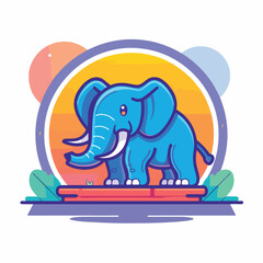 Elephant illustration minimal 2D vector for design