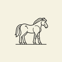 Horse icon minimal 2D vector for design
