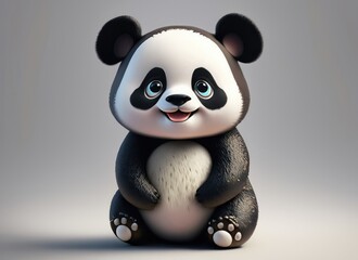3D Cute smile panda character