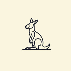 Kangaroo icon minimal 2D vector for design