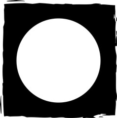 Square brush frame elements with circle border layout