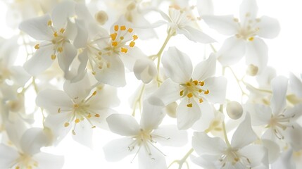 White jasmine flowers Jasmine isolated on white background : Generative AI