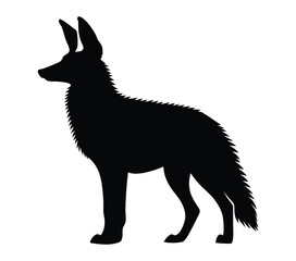 Aardwolf silhouette icon. Vector image.