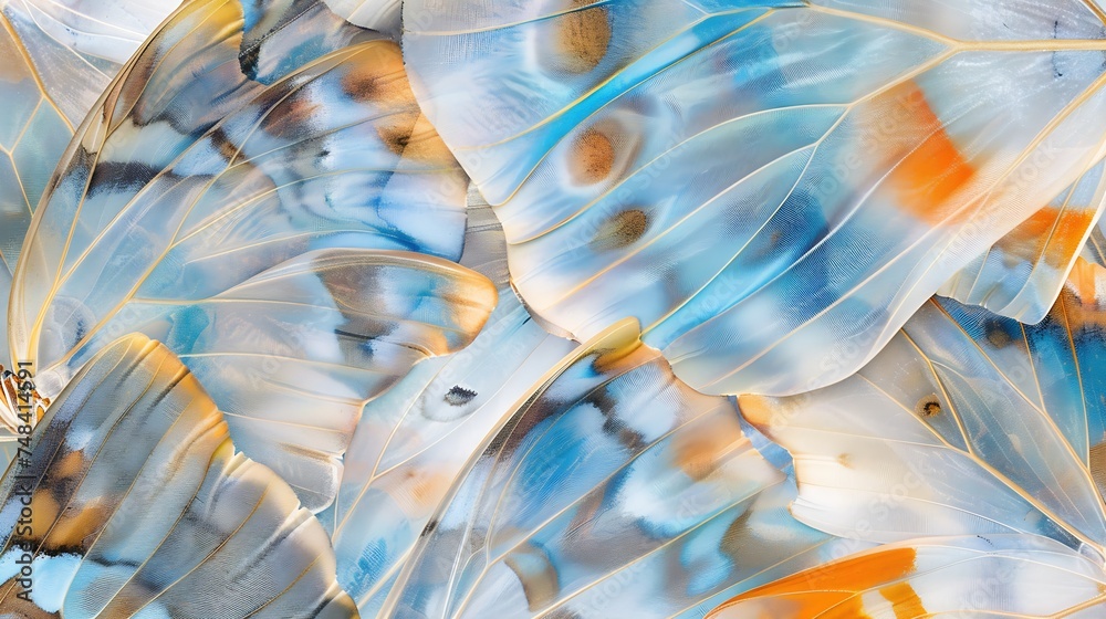 Aufkleber Seamless pattern made from butterfly wing background texture : Generative AI