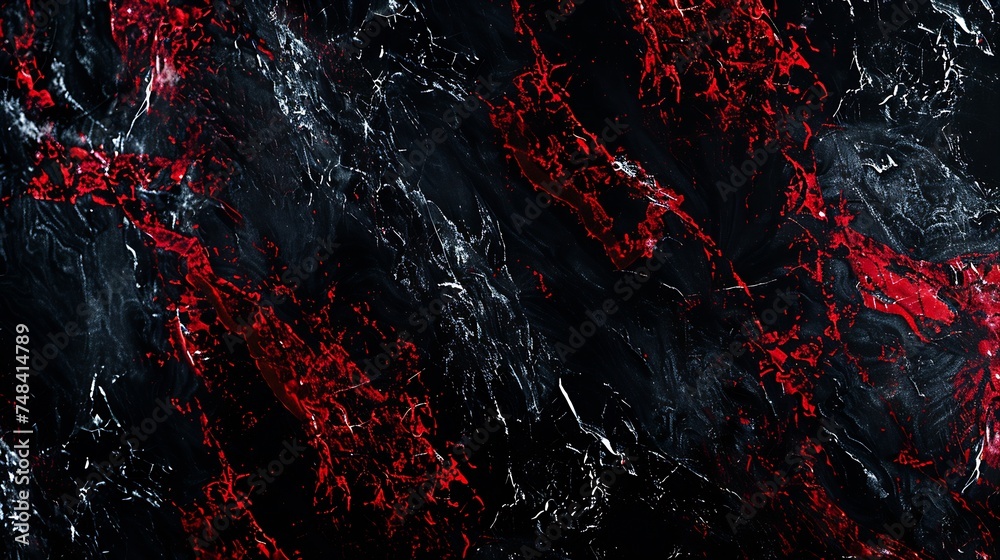 Leinwandbilder Black red abstract background Marble pattern Dark Toned stone background with space for design Web banner Wide Long Panoramic Website header Backdrop Christmas Closeup : Generative AI