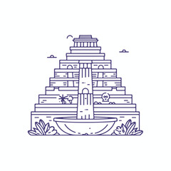 Naklejka premium The Hanging Gardens of Babylon icon minimal 2D vector for design