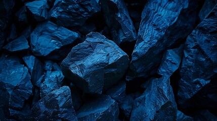 Abstract black stone background Deep blue grunge background Toned mountain texture Volumetric rock...