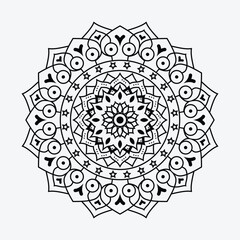 Mandala background design Black and white isolated vector drawing