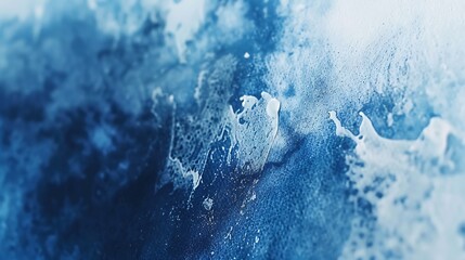 Hand painted watercolor background Navy blue abstract watercolor drawing Dark blue art background with copy space for design Web banner Winter Christmas snow : Generative AI