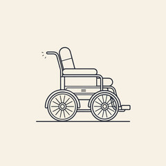 Fototapeta na wymiar wheelchair isolated on white background vector icon for design