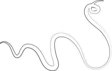 Dashed lines warped and curved. Decorative for fun