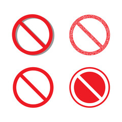 vector set of prohibited, warning sign, caution, not allowed