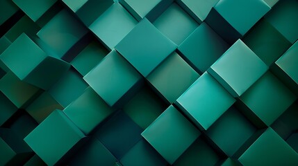 Fototapeta na wymiar Blue green geometric abstract pattern Random light and dark teal color squares and rectangles Background with space for design Web banner Chaotic Mosaic : Generative AI
