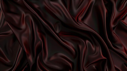 Obraz premium Black red burgundy silk satin Soft wavy folds Shiny fabric Dark cherry luxury background with space for design Christmas Birthday Valentine Elegant rich chic fancy Flat lay table top v : Generative AI
