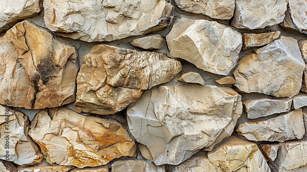 Poster brown stone background rock texture mountain surface closeup stone wall wide banner with copy space 