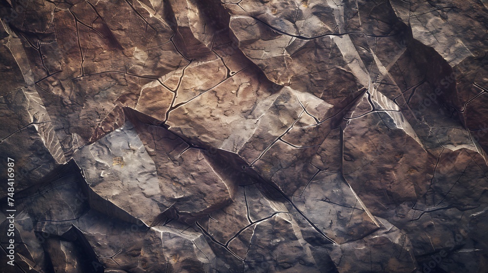 Aufkleber rock texture stone background old weathered crumbling mountain surface in cracks background light br