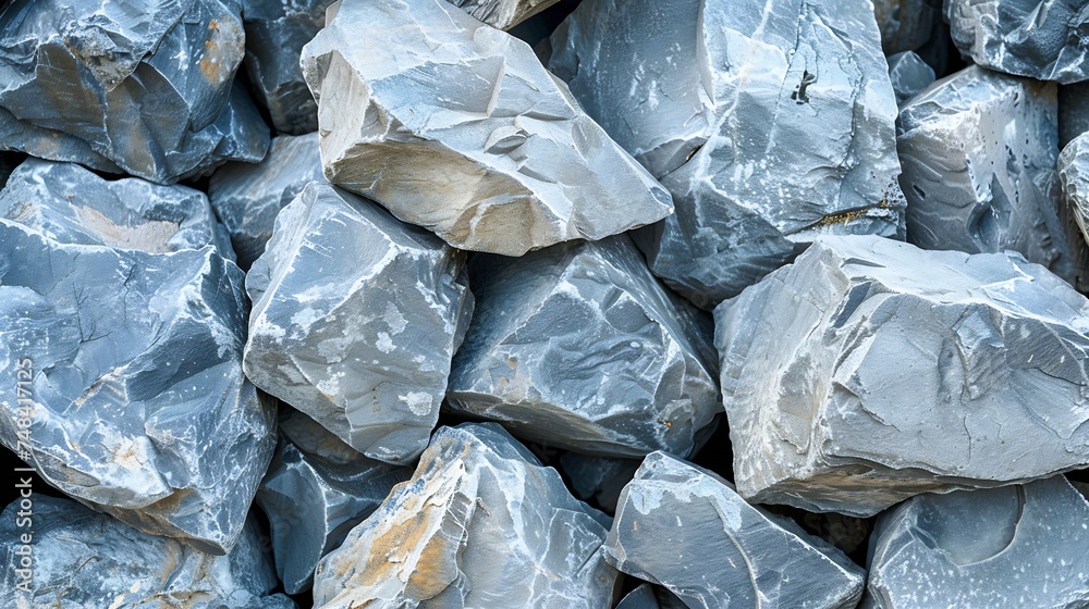 Aufkleber gray stone background wide banner with rock texture mountain surface texture closeup : generative ai