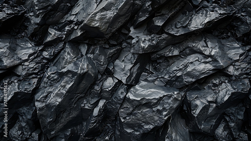 Poster black and white background black rock background mountain texture closeup volumetric stone backgroun