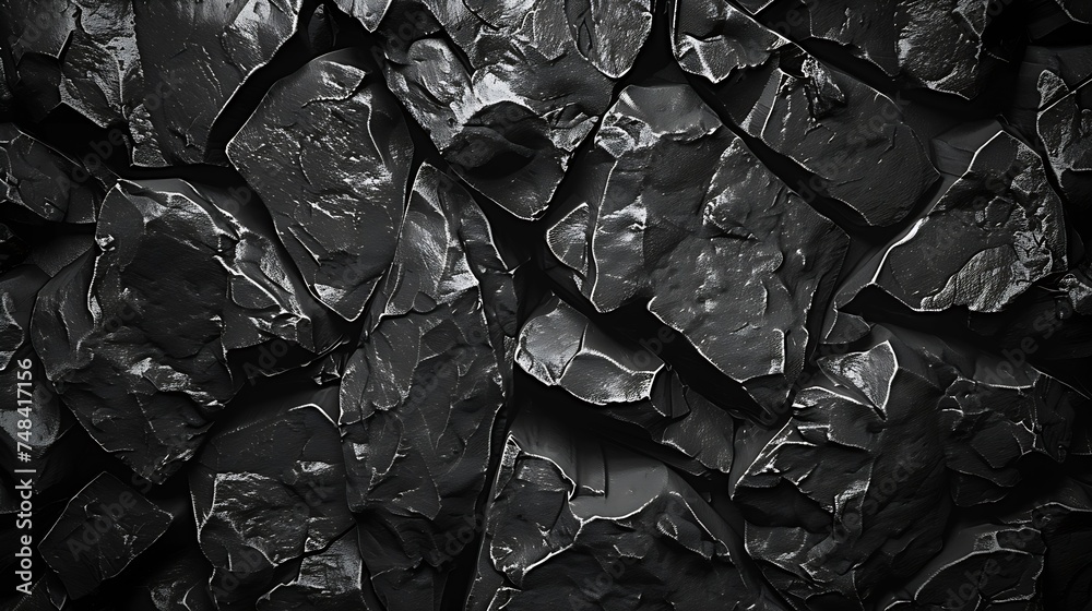 Poster black and white grunge rock texture dark stone background mountain surface texture closeup it looks 