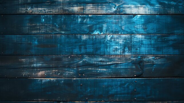 Dark blue grunge background Toned texture of old wood Blue vintage wooden background Christmas background with copy space for design Web banner : Generative AI