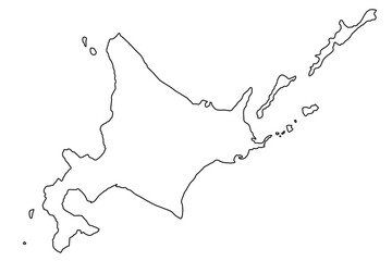 北海道のシルエットイラスト　線画