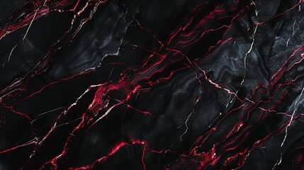 Black red abstract background Marble pattern Dark Toned stone background with space for design Web banner Wide Long Panoramic Website header Backdrop Christmas Closeup : Generative AI - obrazy, fototapety, plakaty