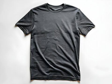 Grey T-Shirt on White Background in Monochrome Tones