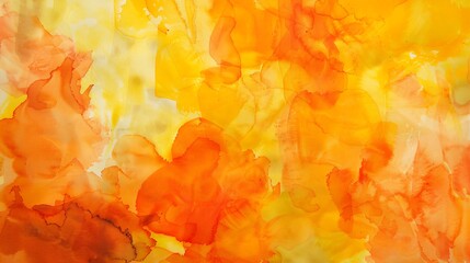 Yellow orange red watercolor background Colorful art background with copy space for design Wide...
