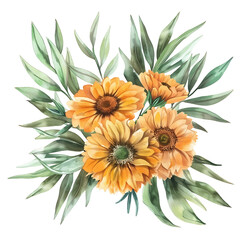 Whispers of CalendulaWatercolor Clipart Design