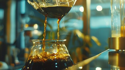 coffee drip process coffee cafe with slow bar : Generative AI