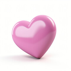 render icon of pink heart cartoon isolated generated AI