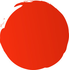 Red round brush painted, ink stamp, circle banner