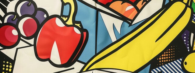 Grocery Grab Bag Bonanza! Vibrant Sale Fills Paper Bag with Food Finds. Discounted Treats & Essentials Await. Shop Now!