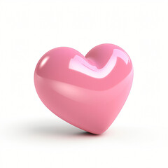 Obraz premium render icon of pink heart cartoon isolated generated AI