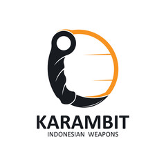 karambit knife vector logo, Indonesian traditional weapons