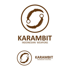 karambit knife vector logo, Indonesian traditional weapons