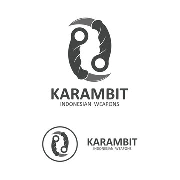 karambit knife vector logo, Indonesian traditional weapons