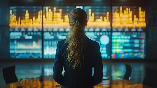 Board room - control room - video display - data analytics - data analysis - executive team - presentation - board room - infographics - kpi - key performance indicators  - Powered by Adobe