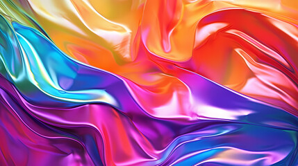Obraz premium Holographic effect foil texture background, abstract textured colorful plastic background