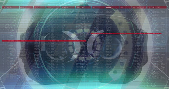 Image of scope scanning with glitch and vr headset
