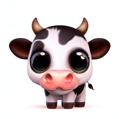 3D Cute smile little cow