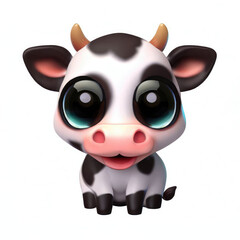 3D Cute smile little cow