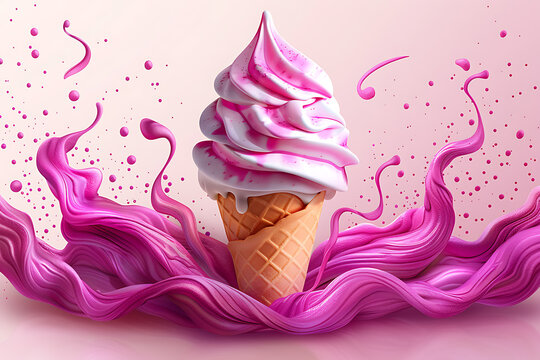 colorful ice cream cone